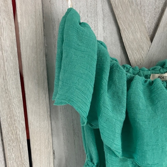 Green Ruffled Strapless Dress - Picture 5 of 9